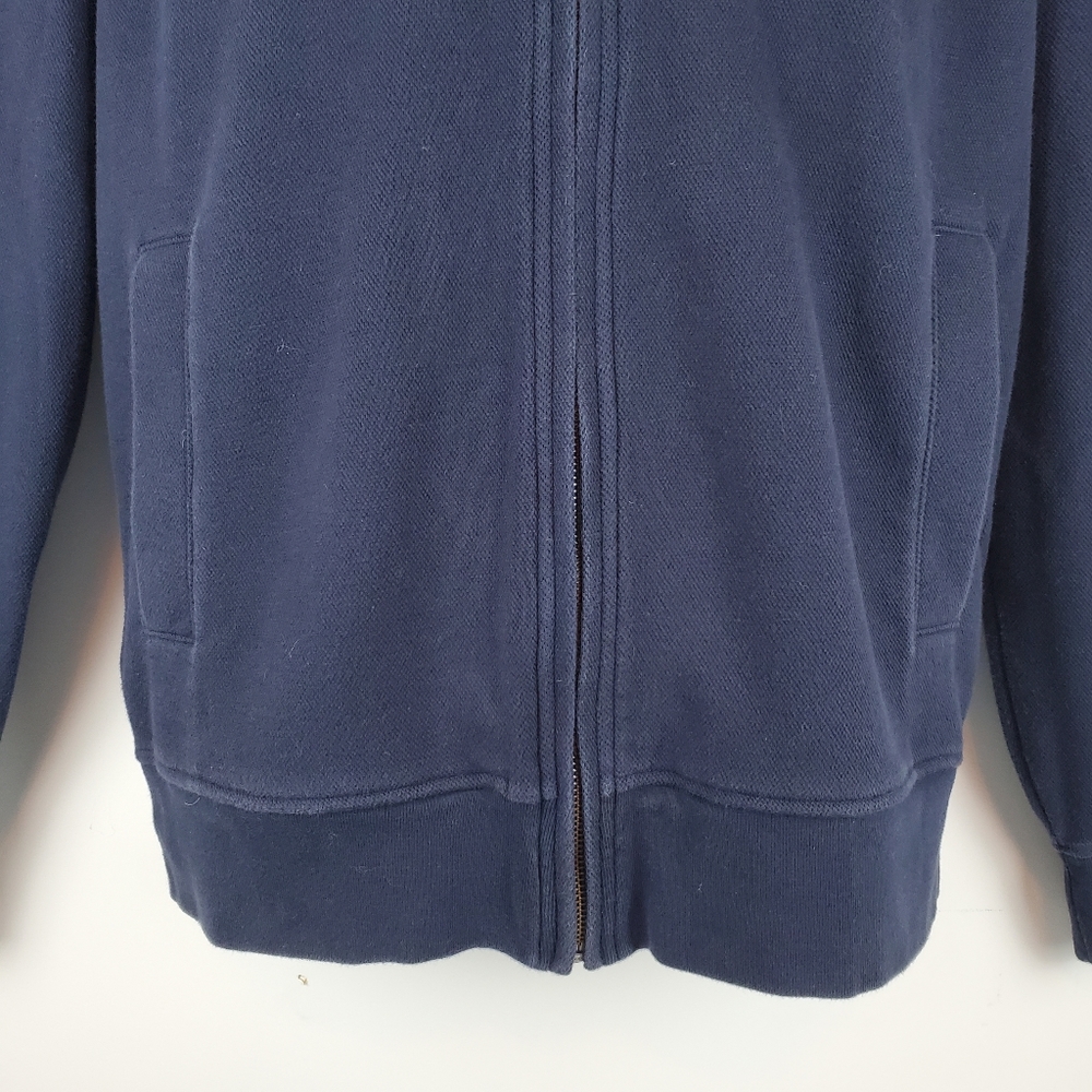 Banana Republic Navy Tight Knit Zip Up Jacket Size L Mens - Picture 3 of 10